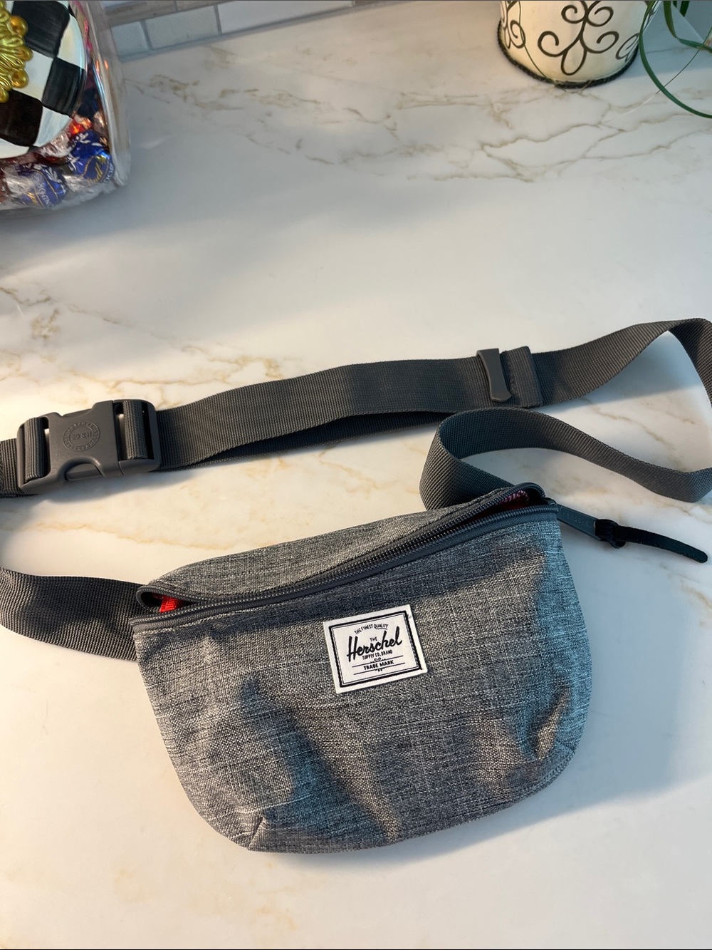 Herschel Supply Company Gray Belt Bag with Dark Gray Strap NWOT
